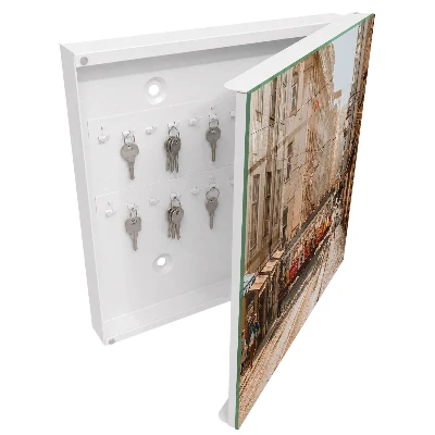 Armoire à clés décorative Matinée en ville