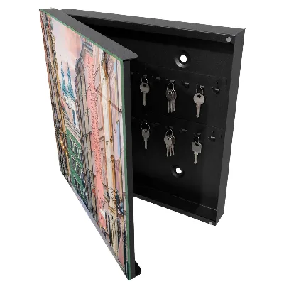 Armoire à clés design Immeubles colorés