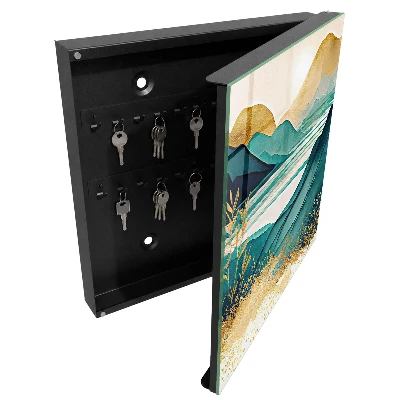Armoire à clés design Montagnes turquoise