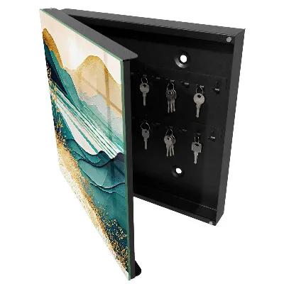Armoire à clés design Montagnes turquoise