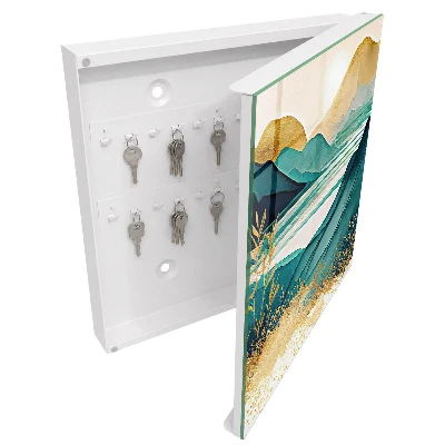 Armoire à clés design Montagnes turquoise