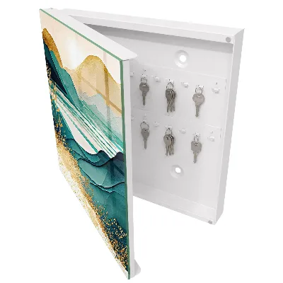 Armoire à clés design Montagnes turquoise