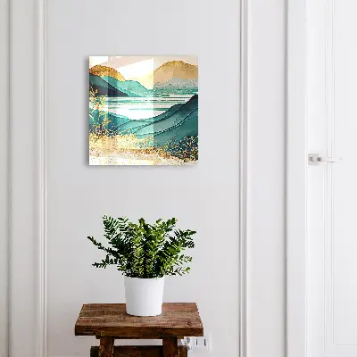 Armoire à clés design Montagnes turquoise