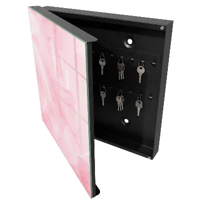 Armoire à clés design Plumes roses