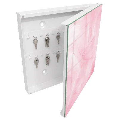 Armoire à clés design Plumes roses