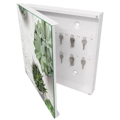 Boîte à clés murale décorative Plantes succulentes vertes