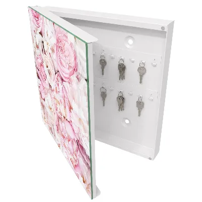 Boîte à clés murale décorative Fleurs pastel