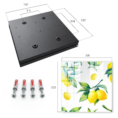 Armoire à clés décorative Citrons aquarelle