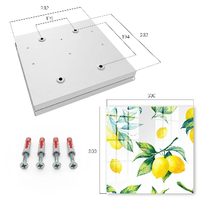 Armoire à clés décorative Citrons aquarelle