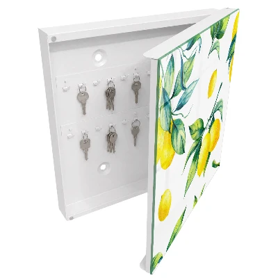 Armoire à clés décorative Citrons aquarelle