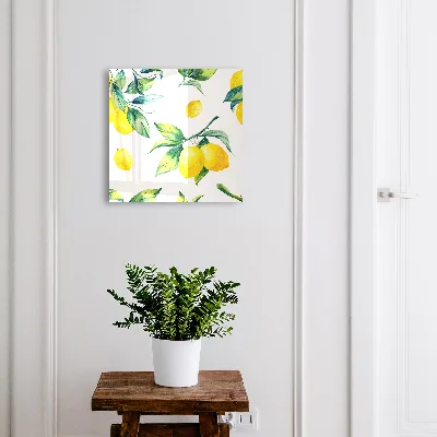 Armoire à clés décorative Citrons aquarelle