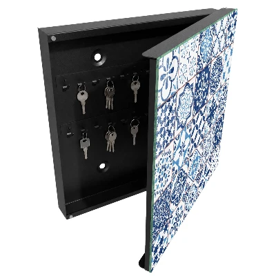 Armoire à clés design Carreaux bleus
