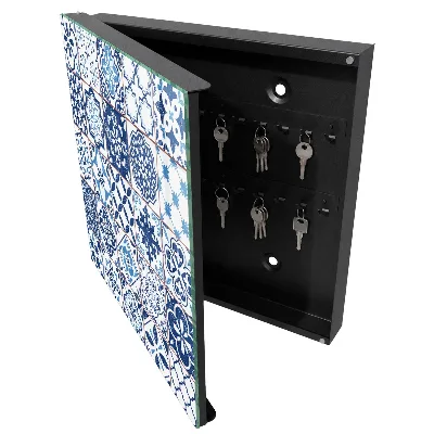 Armoire à clés design Carreaux bleus
