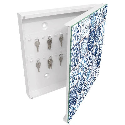 Armoire à clés design Carreaux bleus