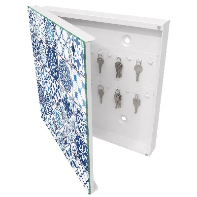 Armoire à clés design Carreaux bleus