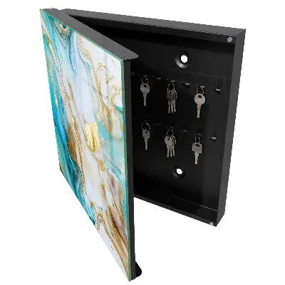 Boîte à clés murale décorative Motifs turquoise