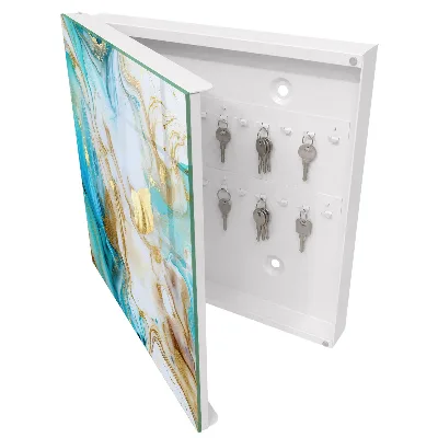 Boîte à clés murale décorative Motifs turquoise