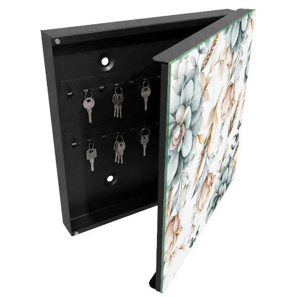 Armoire à clés design Fleurs à l'aquarelle