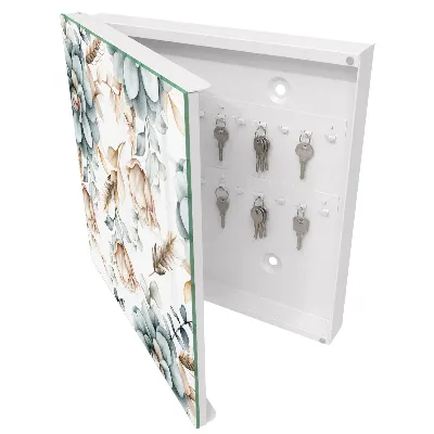 Armoire à clés design Fleurs à l'aquarelle