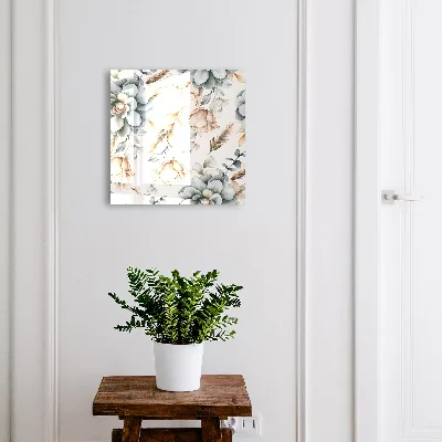 Armoire à clés design Fleurs à l'aquarelle
