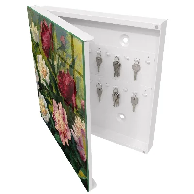 Boîte à clés murale décorative Fleurs colorées