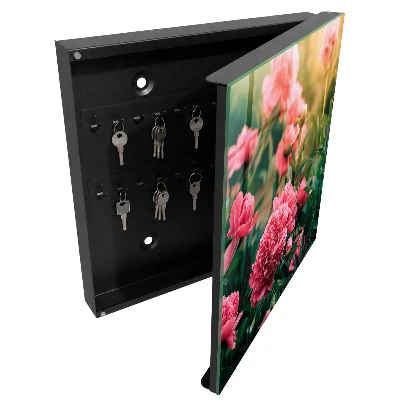 Boîte à clés murale décorative Pivoines roses