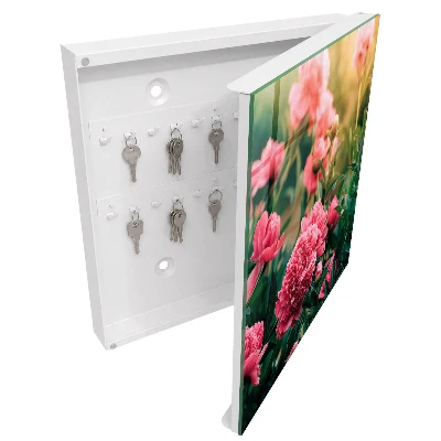Boîte à clés murale décorative Pivoines roses