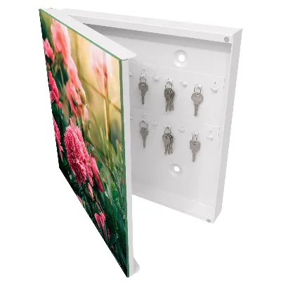 Boîte à clés murale décorative Pivoines roses