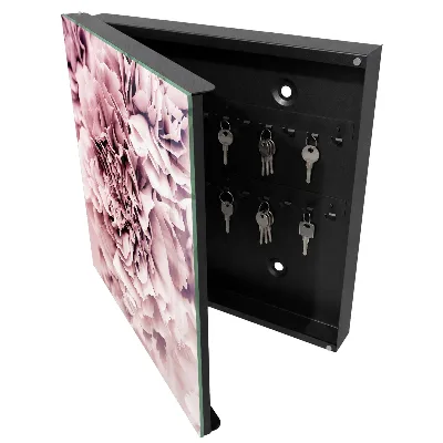 Boîte à clés murale décorative Fleur rose