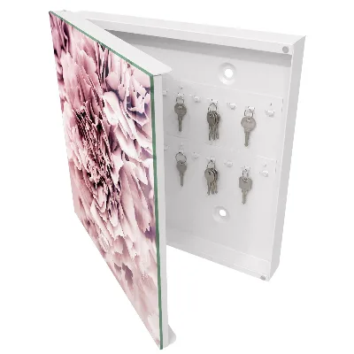 Boîte à clés murale décorative Fleur rose
