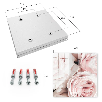 Armoire à clés décorative Roses pastel