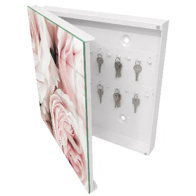 Armoire à clés décorative Roses pastel