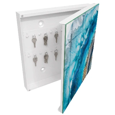 Armoire à clés décorative Motifs turquoise