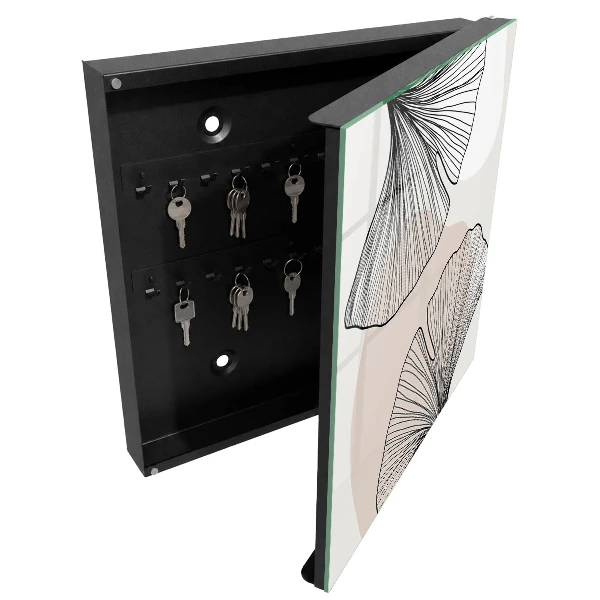 Boîte à clés murale décorative Feuilles noires
