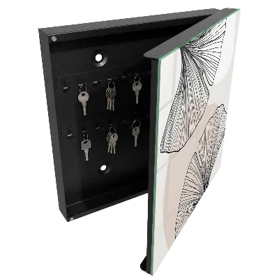 Boîte à clés murale décorative Feuilles noires