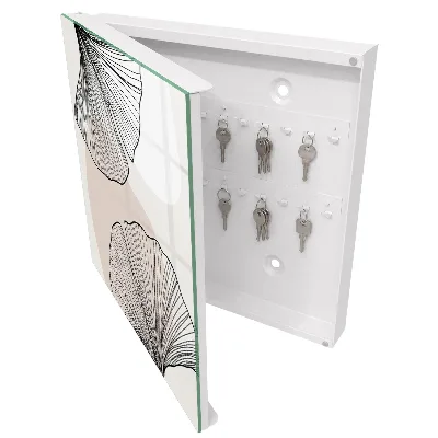 Boîte à clés murale décorative Feuilles noires