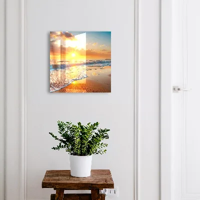 Armoire à clés design Coucher de soleil sur l'océan