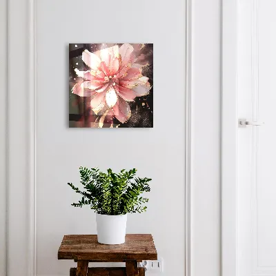 Boîte à clés murale décorative Fleur rose
