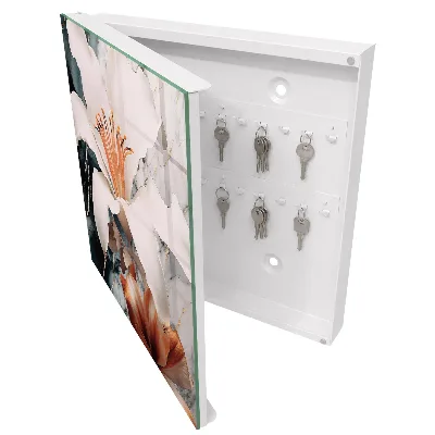 Armoire à clés design Élégance florale