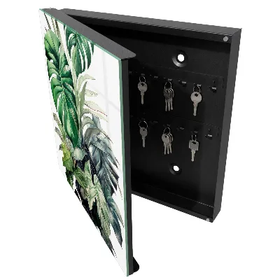 Boîte à clés murale décorative Feuilles exotiques