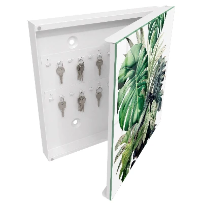 Boîte à clés murale décorative Feuilles exotiques