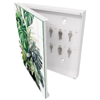Boîte à clés murale décorative Feuilles exotiques
