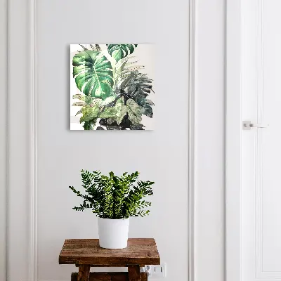 Boîte à clés murale décorative Feuilles exotiques