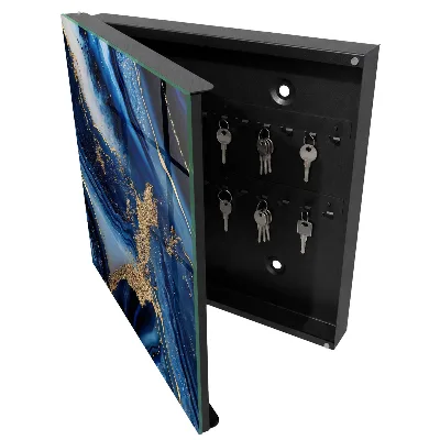 Boîte à clés murale décorative Rayures bleu marine