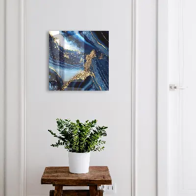 Boîte à clés murale décorative Rayures bleu marine