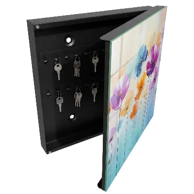 Boîte à clés murale décorative Fleurs colorées
