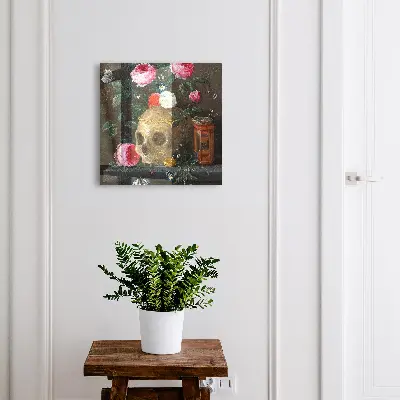 Armoire à clés décorative Crâne et fleurs