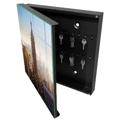 Armoire à clés design La ville le matin