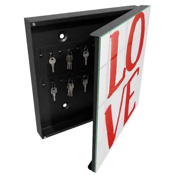 Boîte à clés murale décorative Amour rouge