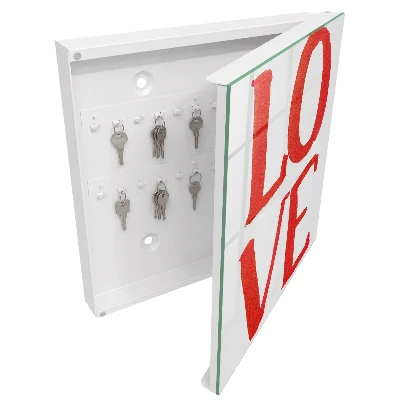 Boîte à clés murale décorative Amour rouge
